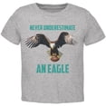 thumbnail image 1 of Never Underestimate An Eagle Flying Football Toddler T Shirt Heather 4T, 1 of 1