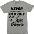 thumbnail image 1 of Never Underestimate An Old Guy On A Bicycle Funny Men's T-Shirt, 1 of 4
