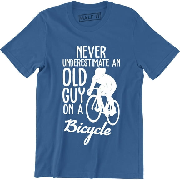 Never Underestimate An Old Guy On A Bicycle Funny Men's Tee Shirt