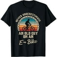 thumbnail image 1 of Never Underestimate An Old Guy On An E-Bike Biking Mens T-Shirt, 1 of 3