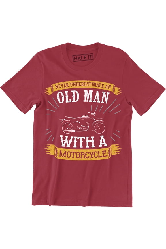 Never Underestimate An Old Man With A Bicycle Mens Funny Cycling Bike T-Shirt
