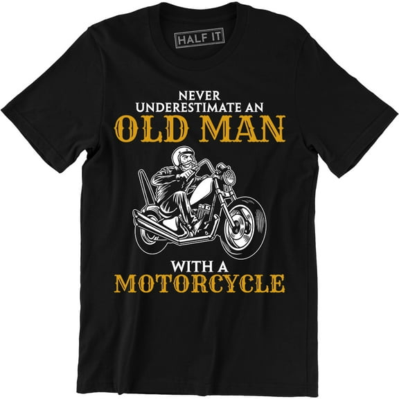 Never Underestimate An Old Man With A Bicycle Mens Funny Cycling Bike Tee