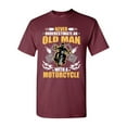 thumbnail image 1 of Never Underestimate An Old Man With A Motorcycle Funny DT Adult T-Shirt Tee, 1 of 2