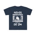 thumbnail image 1 of Never Underestimate Granddad DD 214 Unisex T-shirt S-3XL Veteran's Day, 1 of 2