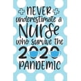 thumbnail image 1 of Never Underestimate a Nurse Who Survived the 2020 Pandemic: : A Notebook, Notepad or Journal for Nurses (Nurses, Nurse Practitioners, RN, BSRN, LPN, Np, Nursing Students) (Paperback), 1 of 1