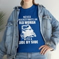 thumbnail image 1 of Never Underestimate Old Woman with A Side by Side T-Shirt, 1 of 2