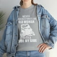 thumbnail image 1 of Never Underestimate Old Woman with A Side by Side T-Shirt, 1 of 2