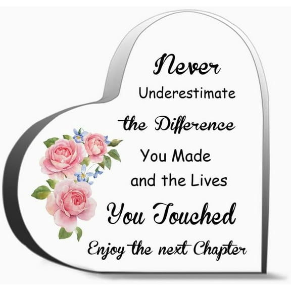 Never Underestimate The Difference You Made And The Live Heart Acrylic Decoration Gift For Couple Parent Women Mom Husband Wife