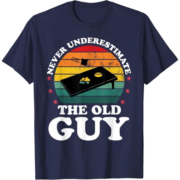 Never Underestimate The Old Guy Cornhole Player T-Shirt All Size S-5XL