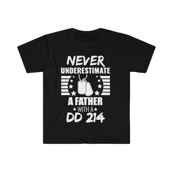 Never Underestimate a Father with DD 214 Unisex T-shirt S-3XL Veteran's Day
