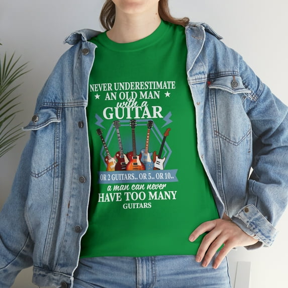 Never Underestimate an Old Man Guitar Or Guitars T-Shirt
