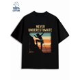 thumbnail image 1 of Never Underestimate men funny humor 180G 100% Cotton black husband sixty years old Trendy Unisex Shirt Short Sleeve tshirts Casual Unisex Shirt Graphic tshirts Funny Unisex Shirt Printed tshirts, 1 of 7