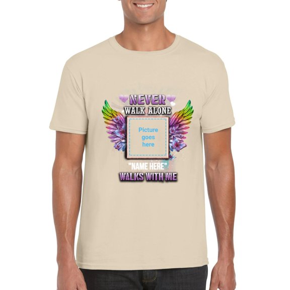 Never Walk Alone Memorial Shirt Angel Wings Heaven Friend T-Shirt, for men & women, up to size 5XL