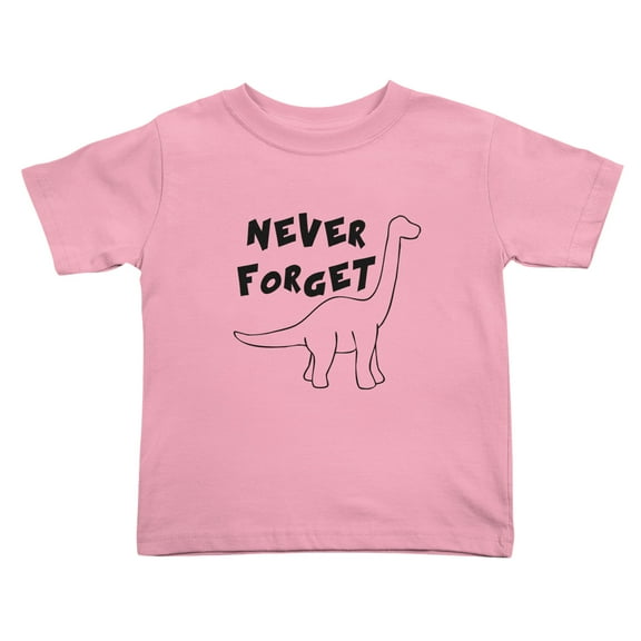 Never forget Dinosaur Cute Toddler T-Shirts for Boys Girls (Pink, Youth M)