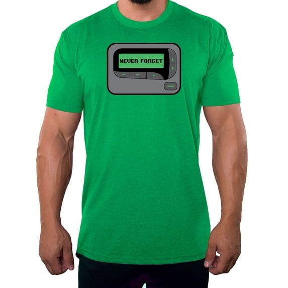 Never forget the Beeper Funny Men's T-shirt, Graphic shirts Cool T-shirt for Men - Green MH200FUN S14 L