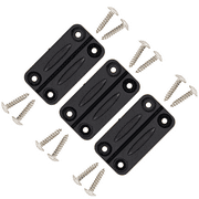 NeverBreak Parts - 3 Pack High Strength Black Igloo Cooler Hinges with 12 SS Screws, Long Lasting Flexible Rubber Material