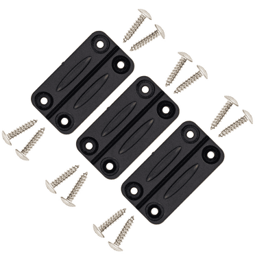 NeverBreak Parts - 3 Pack High Strength Black Igloo Cooler Hinges with 12 SS Screws, Long Lasting Flexible Rubber Material