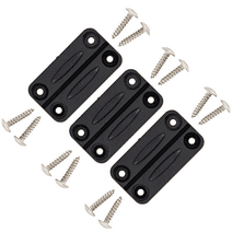 NeverBreak Parts - 3 Pack High Strength Black Igloo Cooler Hinges with 12 SS Screws, Long Lasting Flexible Rubber Material