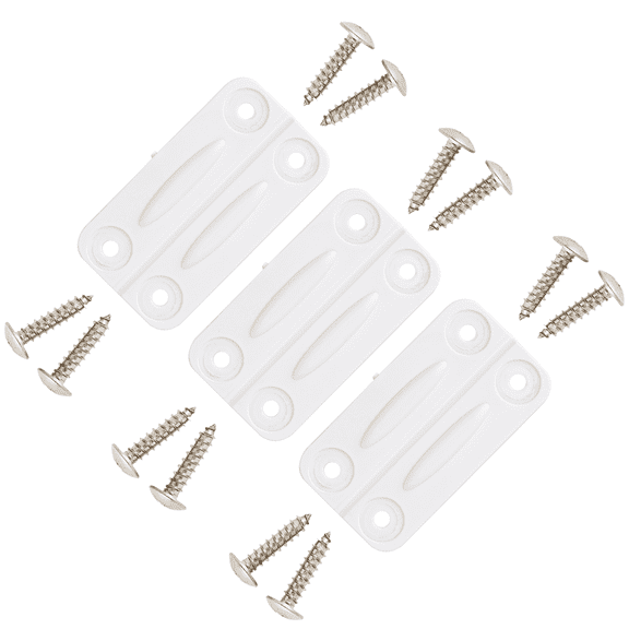NeverBreak Parts Flexible Plastic Igloo Cooler Hinges White with Stainless Steel Screws 3 Pack