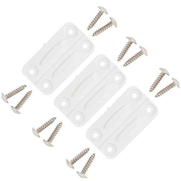 NeverBreak Parts - 3 Pack High Strength White Igloo Cooler Hinges with 12 SS Screws, Flexible Plastic Material
