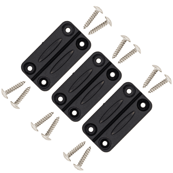 NeverBreak Parts Igloo Cooler Hinges - 3 Pack, High Strength Black Rubber with 12 Stainless Steel Screws