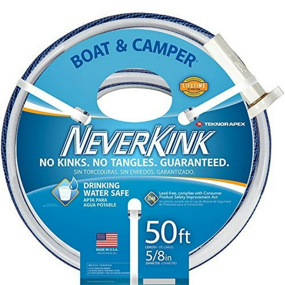 NeverKink 8602-50 Boat & Camper NeverKink Hose, Drinking Water Safe, 5/8 In. x 50 Ft. - Quantity 1