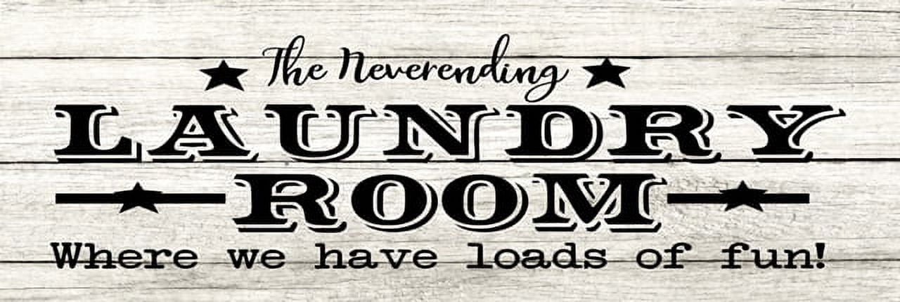Neverending Laundry Room Chic White Farmhouse Wood Sign Wall Décor Gift ...