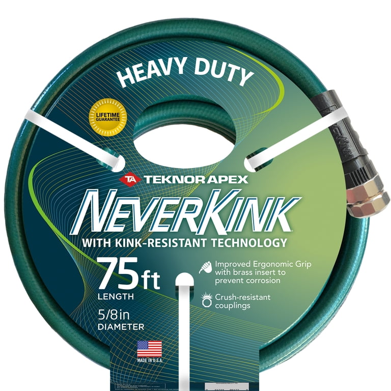 Teknor Apex, Heavy Duty Garden Hose, 5/8 inch x 75 ft, Green