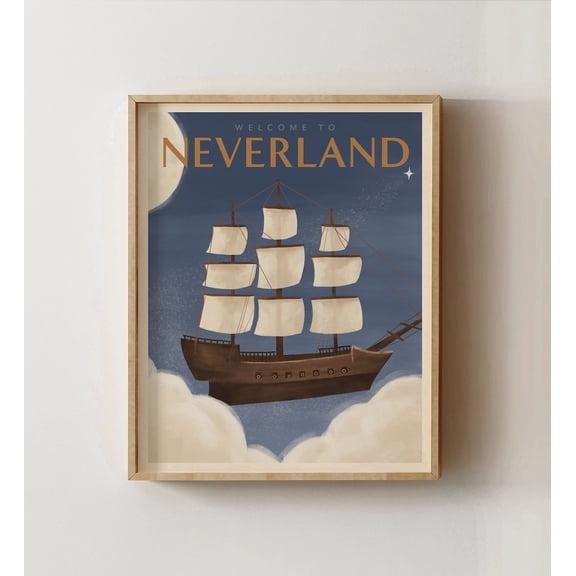 Neverland Nursery Decor Peter Pan Posterroom Poster Poster, Unframed Size 8x12
