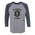 thumbnail image 1 of Nevermore Academy Unisex 3/4 Sleeve Baseball Raglan Tee, 1 of 2