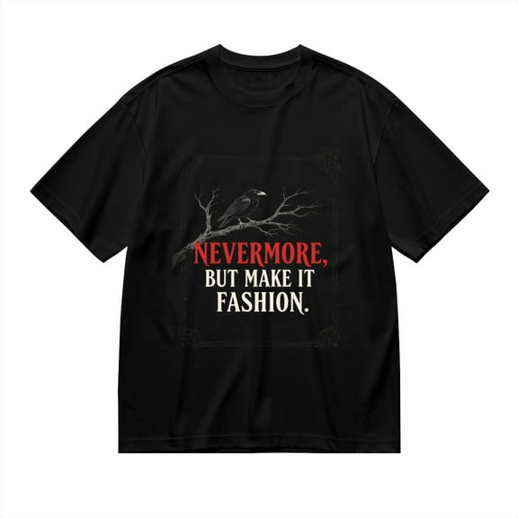 Nevermore But Make It Fashion, Raven Print 1, T Shirt for Men, Vintage Graphic Tees Men, 23806777,S