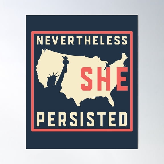 Nevertheless She Persisted. Resist With Lady Liberty Poster Wall Art, Modern Wall Decor, 24x36 UNFRAMED