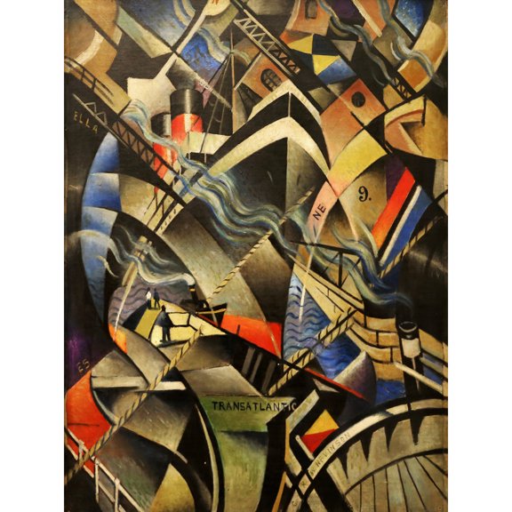 Nevinson The Arrival Abstract Futurist Painting Extra Large XL Wall Art Poster Print