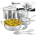thumbnail image 1 of Nevlers 10-Piece Pots & Pans Set | Premium Grade Stainless Steel Cookware Set + Cooking Utensils | Dishwasher Safe | Induction Compatible, 1 of 8