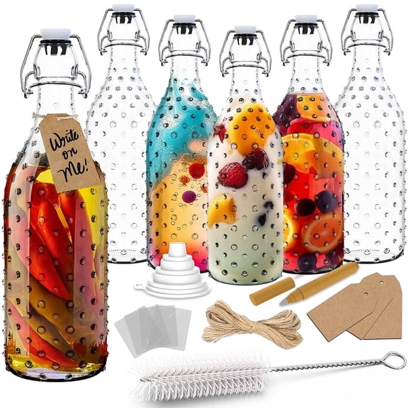 Nevlers 17 oz Dotted Swing Top Bottles (Pack of 6)