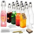 thumbnail image 1 of Nevlers 17 oz Square Swing Top Glass Bottles (Pack of 12) | Includes Funnel, Brush and Marker, 1 of 10