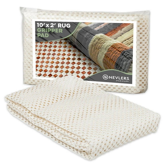Nevlers 2 ft. x 10 ft. White Anti Slip Rug Pad for Hard Surface Flooring