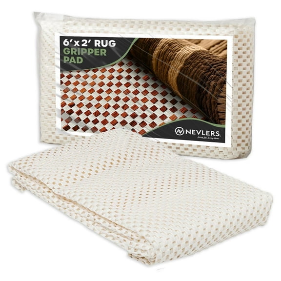 Nevlers 2 ft. x 6 ft. White Anti Slip Rug Pad for Hard Surface Flooring