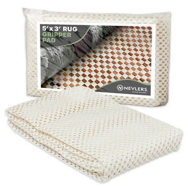 Nevlers 3 ft. x 5 ft. White Anti Slip Rug Pad for Hard Surface Flooring