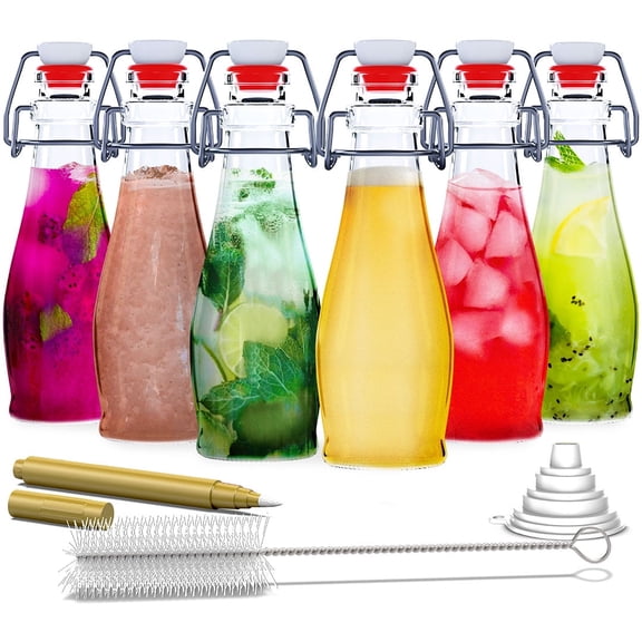 Nevlers 8.5 oz Teardrop Swing Top Glass Bottles (Pack of 6)