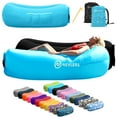 thumbnail image 1 of Nevlers Black & Blue Inflatable Lounger (2 pack) with Travel Bag and Pockets, 1 of 9