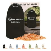 Nevlers Ceramic Salt Inhaler with Pure Himalayan Pink Salt | Asthma and Allergy Relief | Black