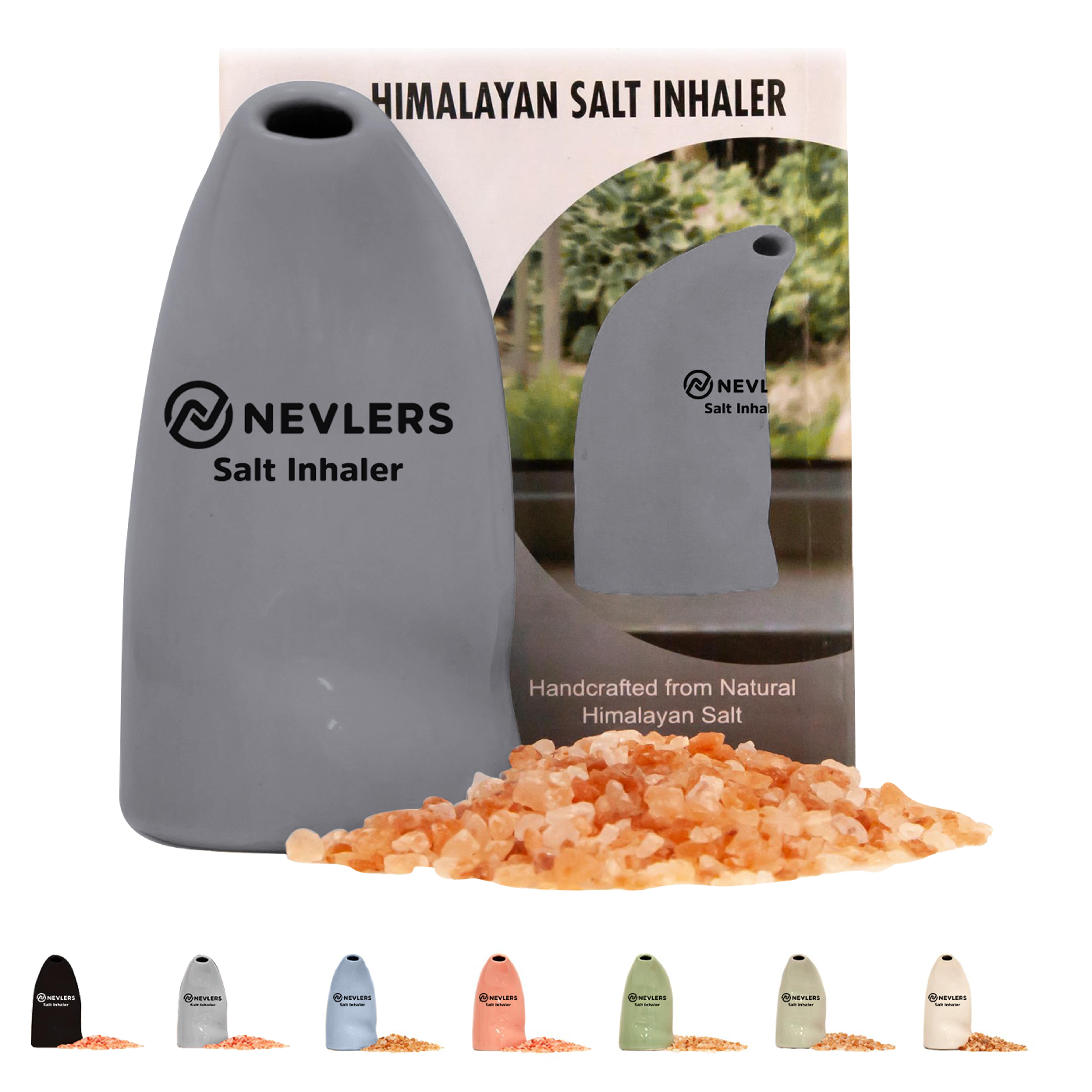 Nevlers Ceramic Salt Inhaler with Pure Himalayan Pink Salt Asthma and