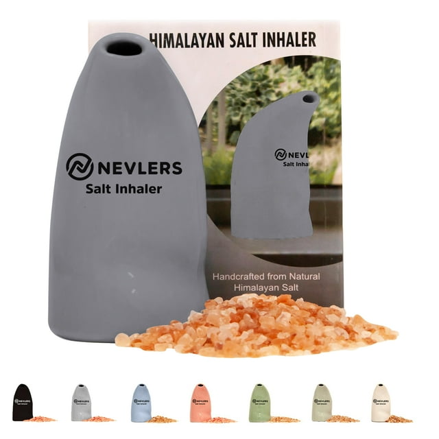 Nevlers Ceramic Salt Inhaler with Pure Himalayan Pink Salt Asthma and