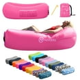 thumbnail image 1 of Nevlers Pink Inflatable Lounger with Travel Bag and Pockets, 1 of 9