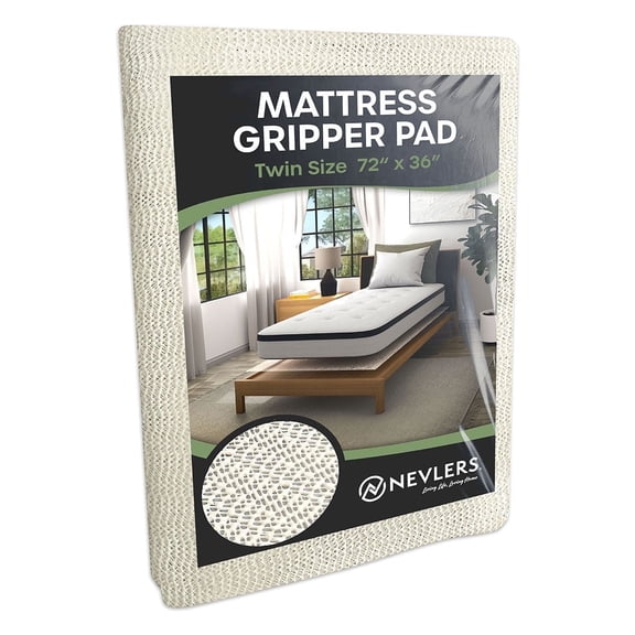 Nevlers Twin Size Anti-Slip Mattress Gripper Pad - 72" x 36"