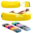 thumbnail image 1 of Nevlers Yellow Inflatable Lounger with Travel Bag and Pockets, 1 of 9
