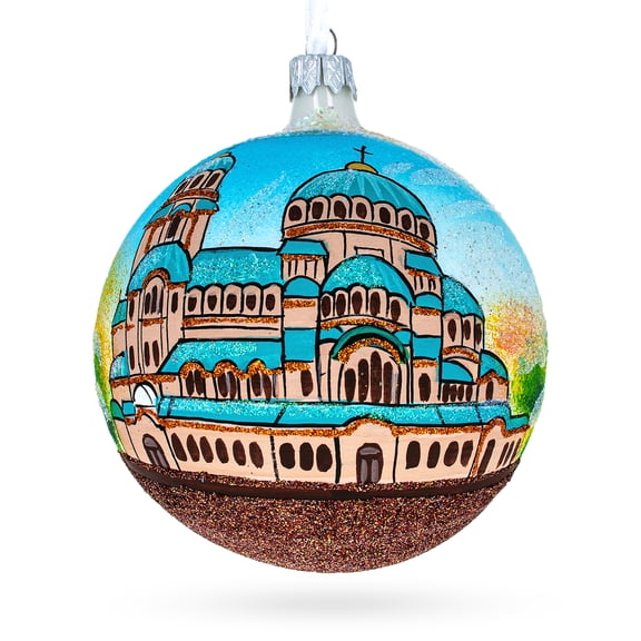 Nevski Cathedral, Sofia, Bulgaria Glass Ball Christmas Ornament 4 Inches