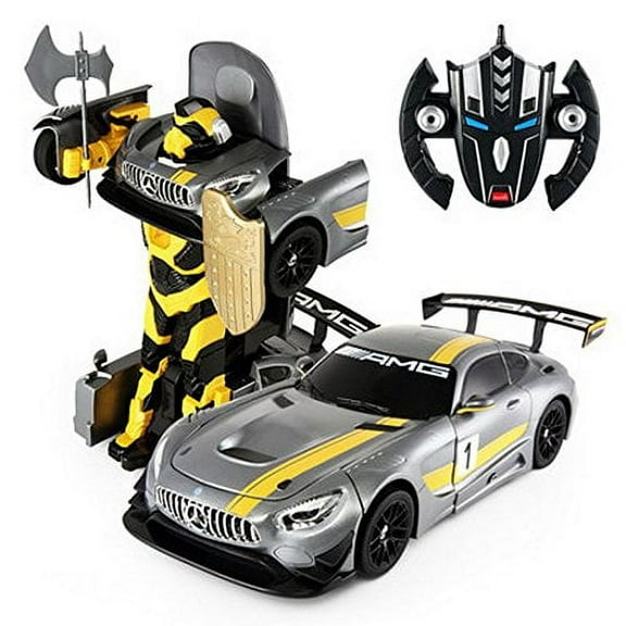 New 1:14 RC Mercedes-Benz GT3 2.4ghz RC Transformer Dancing Robot Car (Gray)
