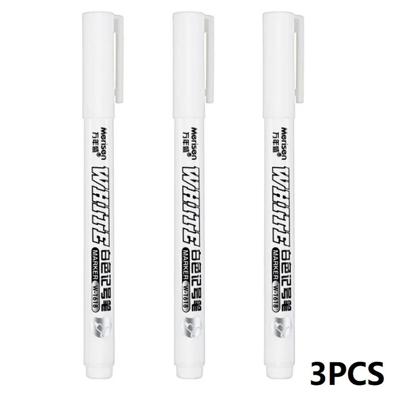 New 1/2/3PCS Waterproof Metal Marker Permanent White Paint Pen Washing